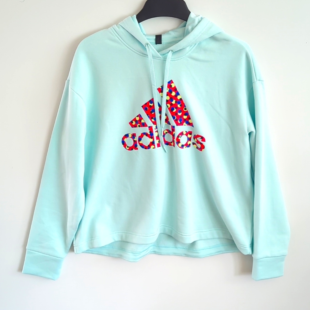 adidas Graphic Fleece Hoodie size 2X Halo Mint